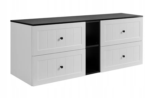 Rodan Moderne Möbel - Schrank Weiß, Schwarz - Möbelstück - Bastelregal – Bastelplatte 60 cm + 60 cm + 140 cm