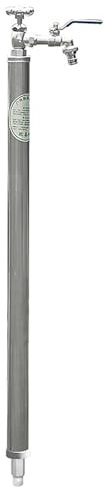 BXKF Fontana da Giardino Tonda in Acciaio Inox, Rubinetto Esterno Antigelo con Valvola Antifreddo, Supporto per Tubo Autonomo Resistente al Gelo(80cm/31.5in)