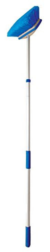 STAR BRITE Deluxe Telescoping Deck Brush Kit - Extendable Aircraft-Grade Aluminum Handle, Medium Multipurpose Bristles, Floats if Dropped, Ergonomic Design, Multi-Surface Cleaning - Blue (040192)