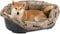 Ferplast Hundekissen, Hundebett und Katzenbett SOFA 'CUSHION 8 Kissen für Haustiere, gepolsterter Bezug, weiche waschbare Baumwollpolsterung, verstellbar mit Gummizug, 85 x 62 x h 28,5 cm braun