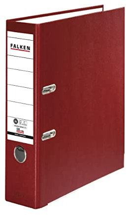 Original Falken Recycolor Umwelt-Ordner Öko. Made in Germany. Farbiger Papierbezug außen 8 cm breit DIN A4 bordeaux Ringordner Aktenordner Briefordner Büroordner Pappordner CO2-Neutral Blauer Engel