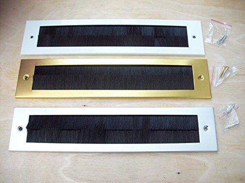 Ironmongery World Upvc Wooden Sleeve Brush Sealed Telescopic Letter Box Postal Plate Cover Tidy - Gold