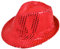 Alsino Fasching Hut mit Pailletten Glitzerhut (Th-58) - Farbe: rot - Kopfumfang: 58 cm Trilby