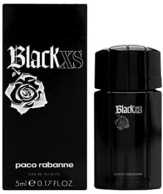 Black XS by Paco Rabanne for Men 0.17 oz Eau de Toilette Miniature Collectible, Travel Size Splash On by Paco Rabanne