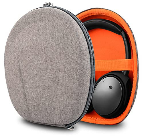 Geekria Shield Headphones Case Compatible with Bose QuietComfort, QCUltra, 700/45/35 II/35 Gaming/25, Replacement Hard Shell Travel Carrying Bag with Cable Storage (Brown)