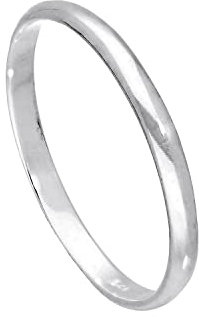 Sterling Silber 2mm Ehering in D Form Größe 53 (Erhältliche Größen: 43-65)