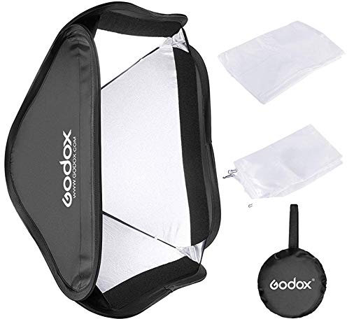 GODOX Softbox 80cm x 80cm 31,5in x 31,5in Faltbare Softboxen Bowens Mount S-Typ Klammer Diffusor Fotografie Video Speedlite Blitzgerät Porträt (Softbox HS8080)