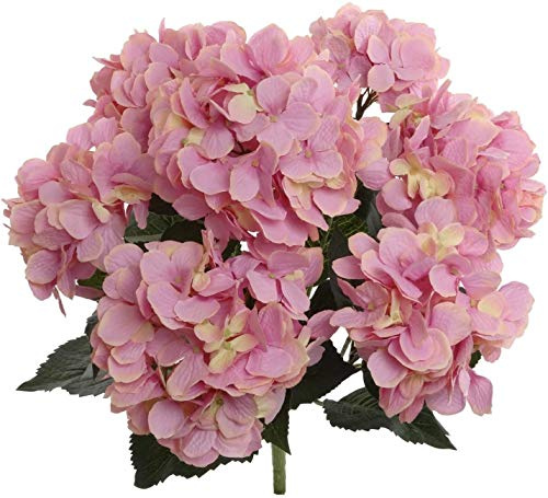 Larksilk Hydrangea Artificial Flowers, Pink, 20-Inch, 1-Pack