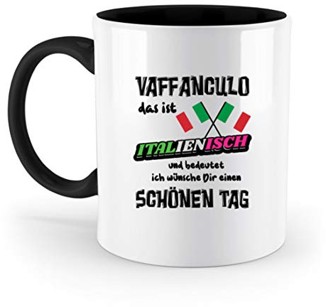 Galeriemode Vaffanculo Italienisch - Zweifarbige Tasse Kaffeebecher
