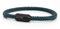 Akitsune Silvus Nylonarmband | 5mm Dick | Armschmuck Damen Herren Edelstahl Armband Magnetverschluss - Mattschwarz - Grün 19,5cm