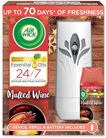 Air Wick Freshmatic Autospray Kit with Essential Oils, Mulled Wine Scent, 250 ml