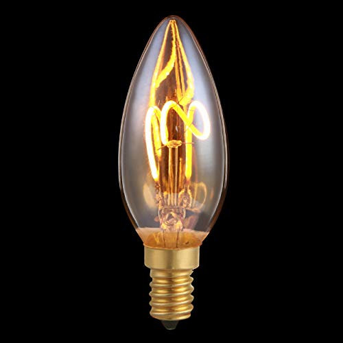 Edison LED-Filament-Kerze dimmbar E14 2,5 Watt Einzelwendel 1.800 K extra-warmweiß 136lm C35 LED-Leuchtmittel Dekolampe Vintage Retro