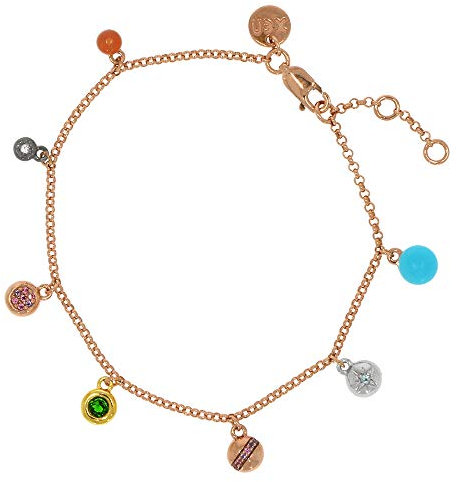 Armband Multicolor ca. 1,55 ct. 17-19 cm rosèvergoldet