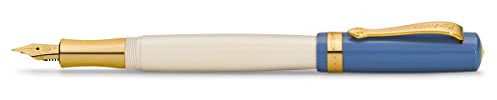 Kaweco STUDENT Füllhalter 50's Rock I Premium Füllfederhalter für Tintenpatronen mit hochwertiger Stahlfeder in Blau & Creme I Nostalgischer Luxus Füller 16 cm I Federbreite: B (Breit)
