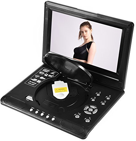 VBESTLIFE Tragbarer DVD-Player, 9 Zoll 800 x 480 drehbarer LCD-Breitbild-DVD-Video-Player Unterstützung FM-Radiospiel SD USB AV CD VCD(EU Plug)