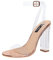 Only maker Damen Sandaletten Transparente Sandalen Riemchen Pumps Blockabsatz High Heels Rosegold 40 EU