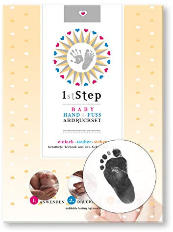 MAGISCHES BABY ABDRUCKSET – 14 x 20,5 cm (ca. A5) – ohne Farbe, direkt auf beschichtetem Papier - von Baby's 1st Step (Light)