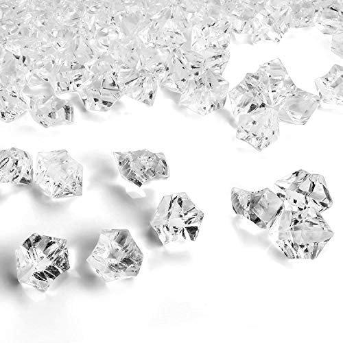 Faux Diamant,150 PCS Plastique Cristaux en Forme de Diamants Acrylique Pierres de Glace Glaçons Gemmes pour Remplisseurs de Vase Décoration de Table de Mariage à Domicile 11 * 14mm