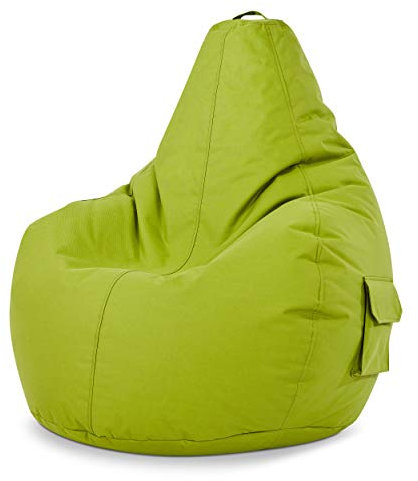 Green Bean Sitzsack mit Rückenlehne 80x70x90cm - Gaming Chair mit 230L Füllung Kuschelig Weich Waschbar - Bean Bag Bodenkissen Lounge Chair Sitzhocker Relax-Sessel Gamer Gamingstuhl Grün