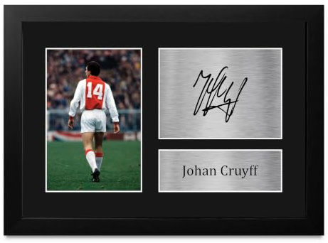HWC Trading FR A4 Johan Cruyff Gifts gedrucktes signiertes Autogrammbild für Fans und Fans, A4, gerahmt