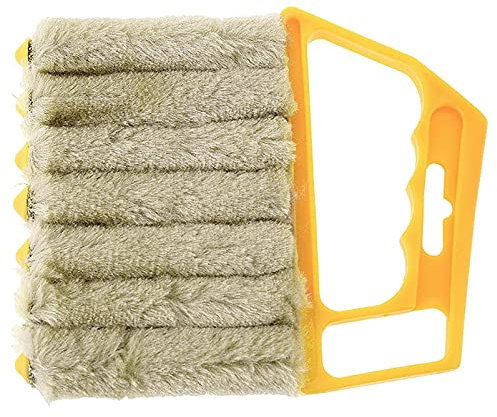 Nettoyeur de Stores, 1Pcs Volets Duster, Brosse pour Store Vénitien à Lamelles, Convient au Nettoyage des Volets, des Climatiseurs Verticaux, des Ventilateurs et des Claviers d'ordinateur (Jaune)