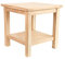 Mediablue Beistelltisch Blumen Hocker Teak Holz Balkontisch Tisch für Bad Terrasse Balkon Garten wetterfest stabil unbehandelt 50 x 50 cm Natur