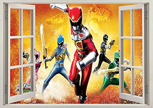 Wandtattoos - 3D -Super Dino Filmrolle Schlafzimmer Smashed Wall View Sticker Poster Vinyl- Poster Vinyl - 60x90 cm