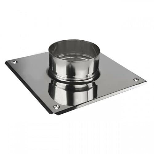 Stainless Steel Flue Liner Top Plate with Collar/Flange Chimney Pipe Connector (100mm)