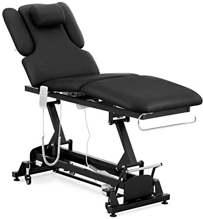 Physa Nantes Black_PH Massageliege 3 Motoren 200 kg Schwarz Massagebank Therapieliege Behandlungsliege