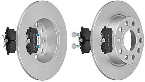 f.becker_line Bremsensatz Bremsscheiben Ø255MM + Bremsbeläge Hinten - kompatibel mit SEAT ALTEA LEON VW - Bremsen Set Bremsenset Bremsanlage
