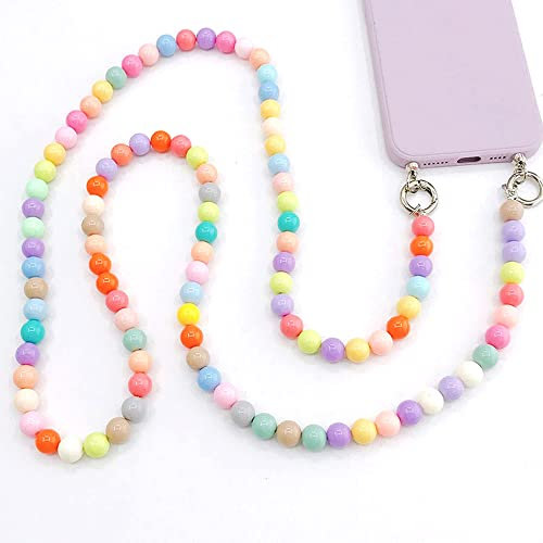 Duories Universale Bunte Acryl-Perlen Handykette Taschenkette, Handy Lanyard Hülle Anhänger Handgelenkschlaufe Kette Umhängeband Hängen Chain Perlen Telefon Trageriemen für Tasche