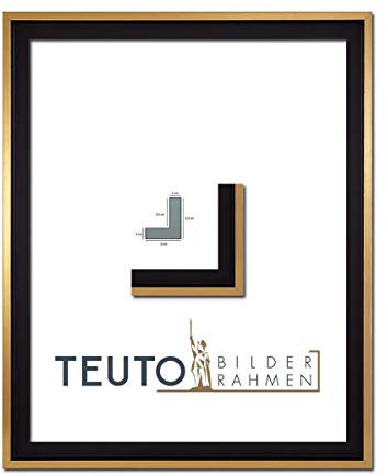 TEUTO BILDERRAHMEN Leinwandrahmen Jana Schwarz Gold 84,1 × 118,9 cm A0 Leerrahmen für Leinwand