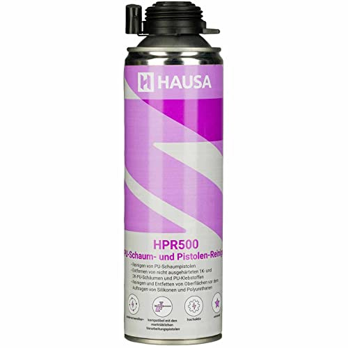 Detergente in schiuma PU per pistola in schiuma di poliuretano HPR500, per sgrassare superfici metalliche, valvole e superfici, per pistole di montaggio, 1 x 500 ml