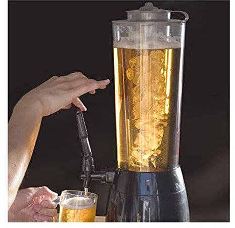 Getränkespender Bierzapfanlage Bierturm Mit Eiszapfen, 2,5 L, Bierfass, Schnaps, Weinausgießer, Getränkespender, Bier for Partys Und Spieltage, Zubehör for Die Hausbar