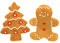 OF Lebkuchenmann, Lebkuchenhaus Figur als Deko - Weihnachtsdeko, Weihnachten Dekoration, Set - Outdoor geeignet (Lebkuchen Mini & Tanne)
