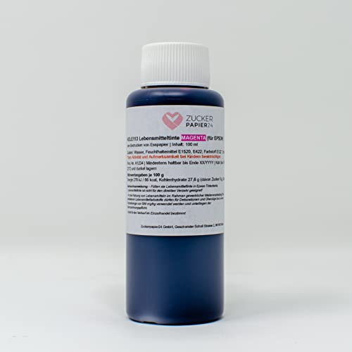 Zuckerpapier24® Lebensmitteltinte – 1 Liter – Magenta für Canon-Drucker [KOL612]