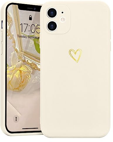 Lafunda Handyhülle Kompatibel mit iPhone 11 Mädchen hülle Ultra Dünn Silikonhülle süß Liebesherz Schutzhülle stoßfest Case Bumper Back Cover mit Fallschutz für iPhone 11 Weiß