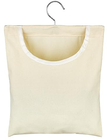 Vicloon Sac à Pinces à Linge, Panier de Rangement pour Pinces à Linge avec Crochet pivotant à 360°, Grande Capacité Pince à Linge Organisateur pour Pinces à Linge, Petits Objets (Couleur Unie)