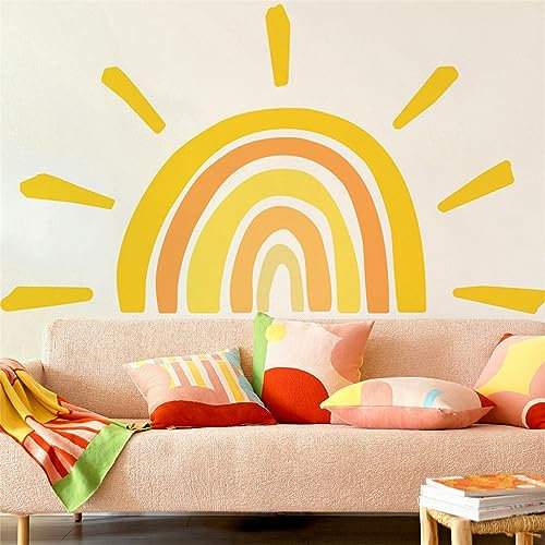 Große Wandtattoo Wandaufkleber Sonne Wandsticker für Kinder Mädchen Kinderzimmer Babyzimmer Kind Baby Mädchen Wandbild Wanddeko (A)