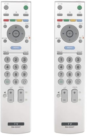 2Pcs RM-ED007 Reemplazo de Mando a Distancia adaptar por Sony Bravia TV KDL-32P2530 KDL-32U2530 KDL-20G2000 KDL-26U2000 KDL-20S2030 KDL-20S2020U KDL-40U2520 KDL-32U2530 KDL-32P2530 KDL-20G2000