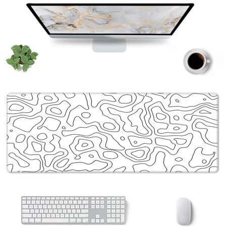 Grehge ming Mouse Pad Cute Cat Large Desk Mat XL Lavender Purple Extended Mousepad Gaming Desktop Mat Laptop Keyboard Mouse Mat Desk Pad 31.5x11.8in Non-Slip Rubber Base with Stitched Edges