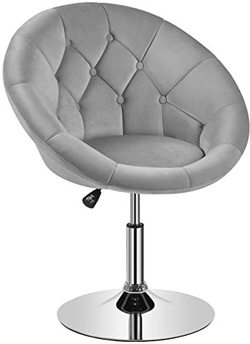 Yaheetech Swivel Vanity Chair Dressing Table Chair Comfy Vanity Stool for Bedroom Salon Make up Room, Gray