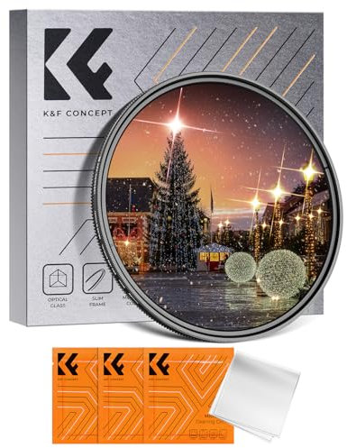 K&F Concept 67mm Variable Star Filter, 4 Points 8 Points Cross Star Special Effects Optical Glass Lens Filters (Nano-K Series)