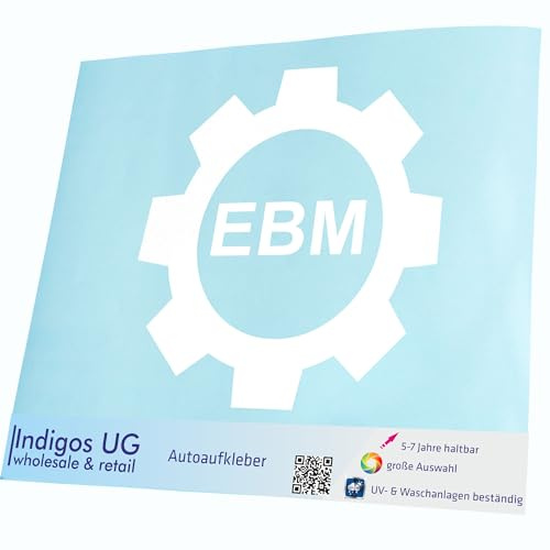 INDIGOS UG Auto Aufkleber Auto - 200x200 mm - Bad Cop - Ebm Zahnrad - weiß - Selbstklebender Sticker für Auto, Fenster, Bus oder LKW