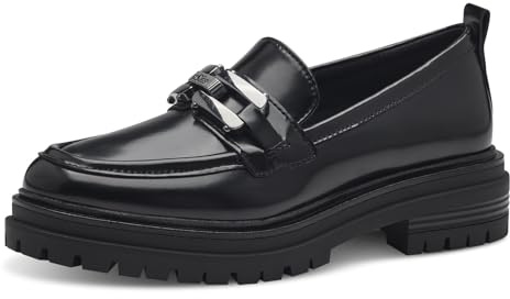 s.Oliver Damen Loafer ohne Absatz Vegan Elegant, Schwarz (Black), 40 EU