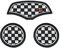 Mini F55 F56 Car Cup Coaster, Set of 3 Anti-Slip Coaster Storage Box Silicone Shockproof Mat for Mini Cooper Hatchback F55 F56 Cup Holder Car Accessories(Checker)