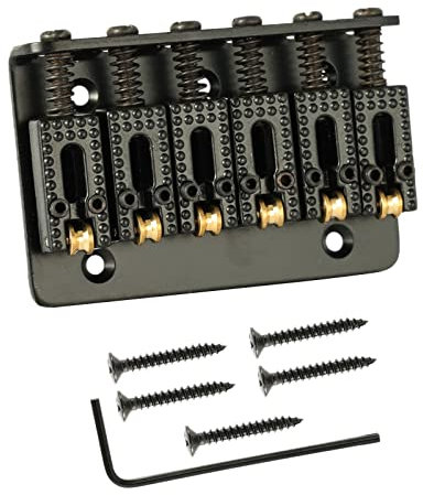 65 mm 6 Saiten Bassgitarre Roller Hardtail Top Load Bridge Saitenhalter mit L-förmigem Schraubenschlüssel und Schrauben für Gitarren 6 Saiten Gitarrenbrücke Roller Bridge Hardtail Bridge Gitarre