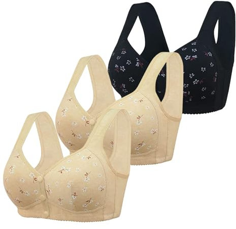 SKTIISN Plus Size Front Fastening Bra Breast Pump Bra Plus Size Wirefree Seamless Bra Women Bras Pack Bra for Women Plus Size Nursing Bra Plus Size Lingerie Sets for Women