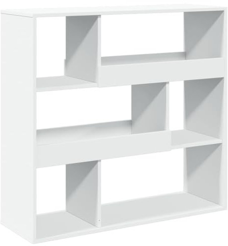 vidaXL Bücherregal, Raumteiler mit 6 Fächern, Wandregal für Wohnzimmer Büro, Standregal Raumtrenner Würfelregal, Weiß Holzwerkstoff