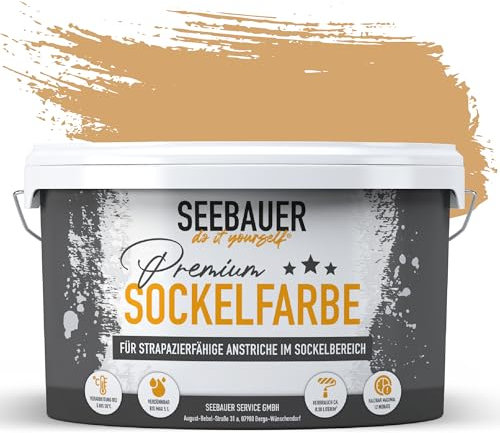 SEEBAUER diy Sockelfarbe Braun 10L für Außen (No. 624 Toscana Valley) Rissfüllende Spezialfarbe für Fassade, Sockel und Dach - Geeignet für Putz, Mauerwerk und Beton